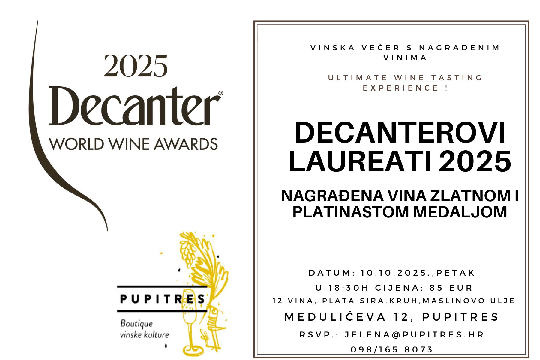 DECANTEROVI LAUREATI 2025 ( kušanje 12 nagrađenih vina )